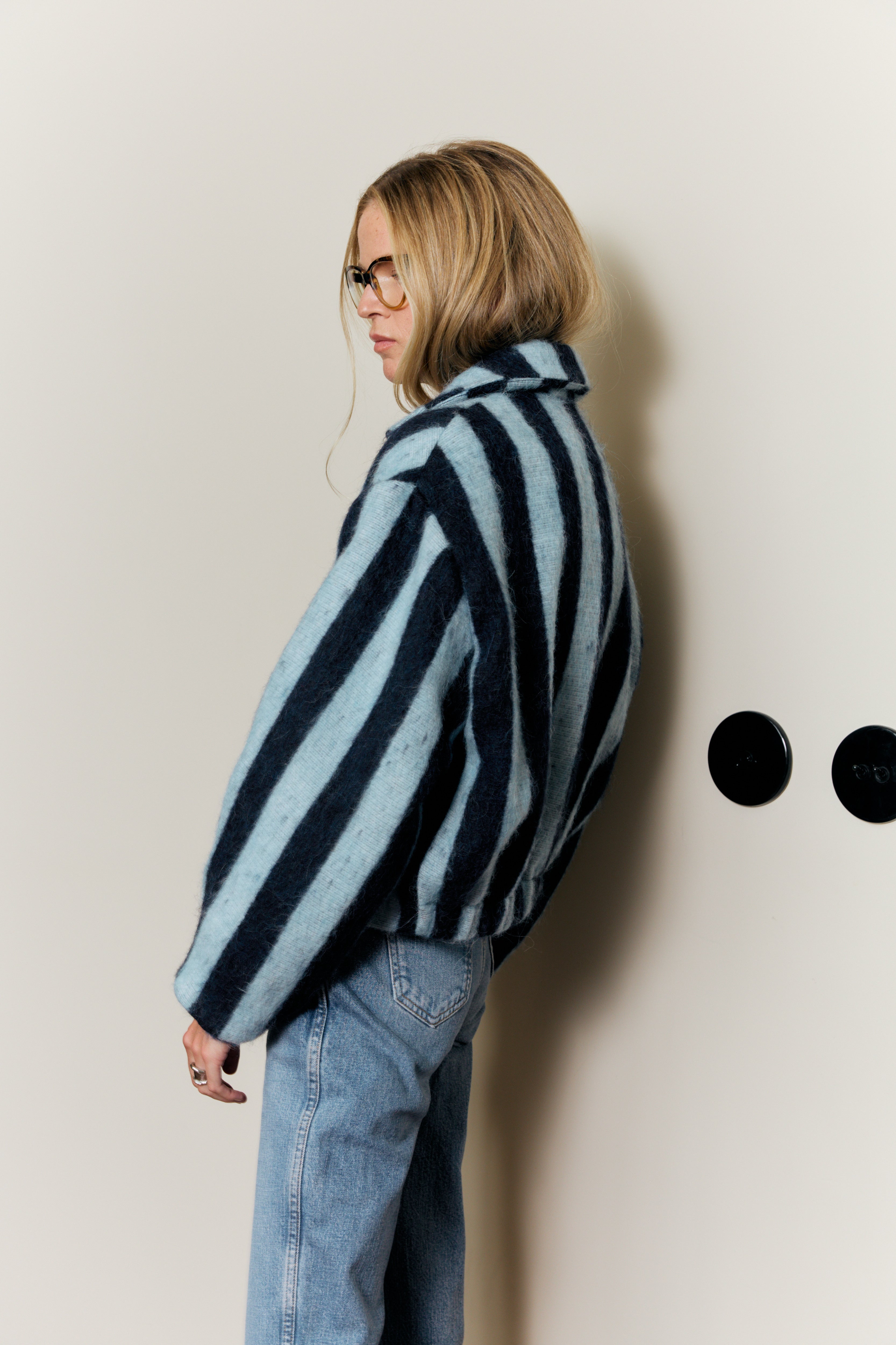 Chaqueta Alpaca Rayas Azul