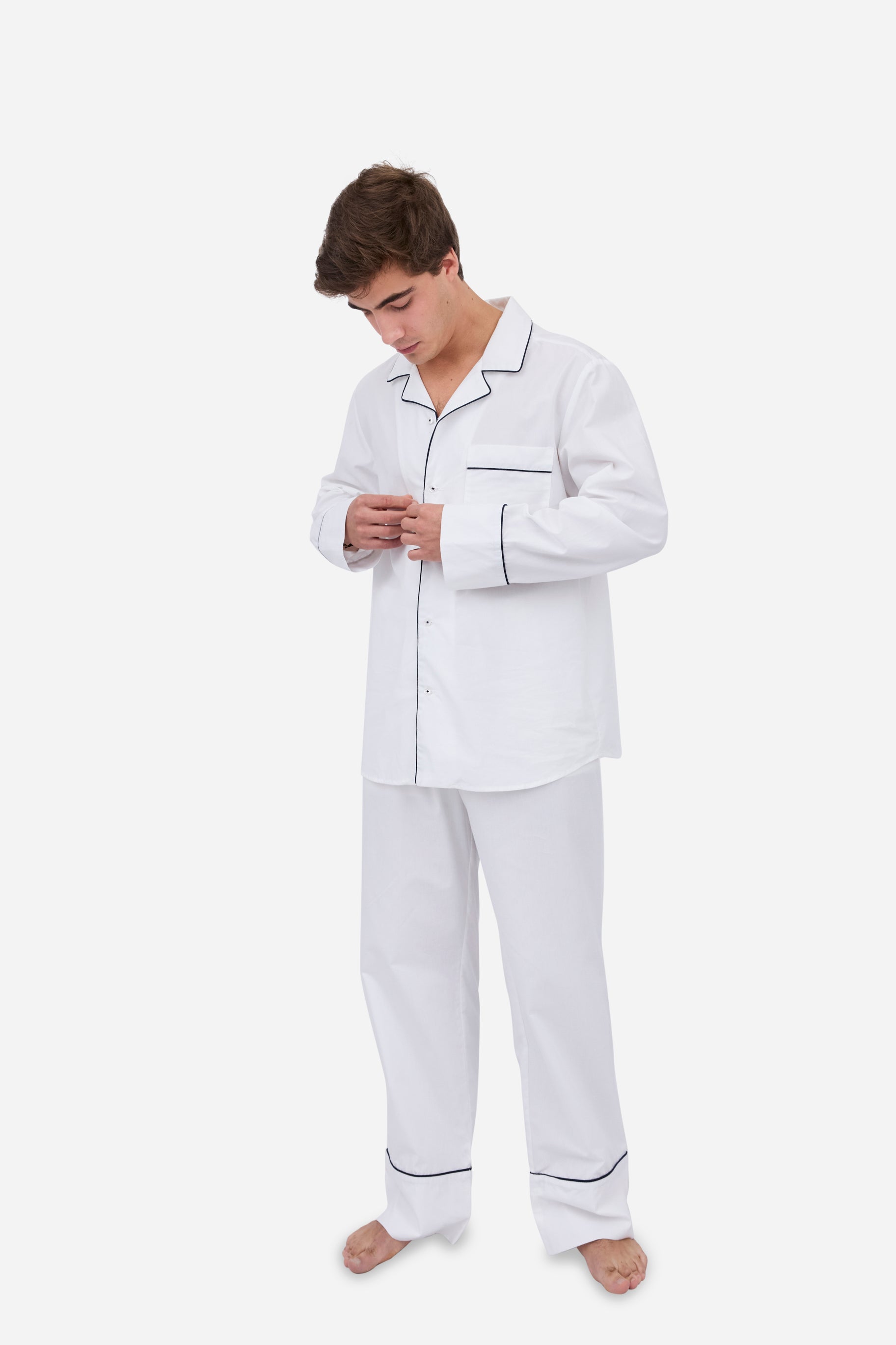 Men's White Navy Pyjamas