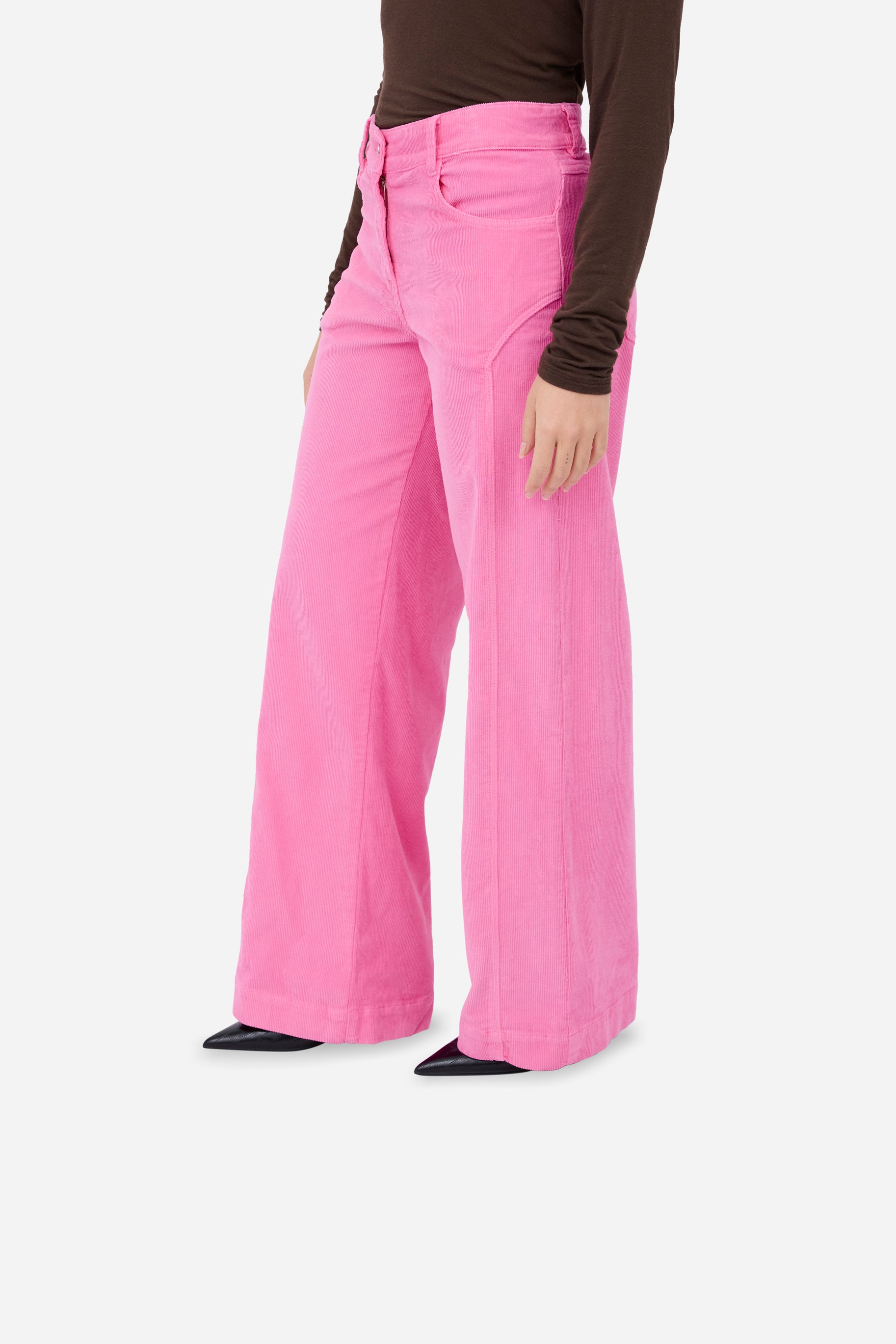Pantalón Recto Pana Rosa