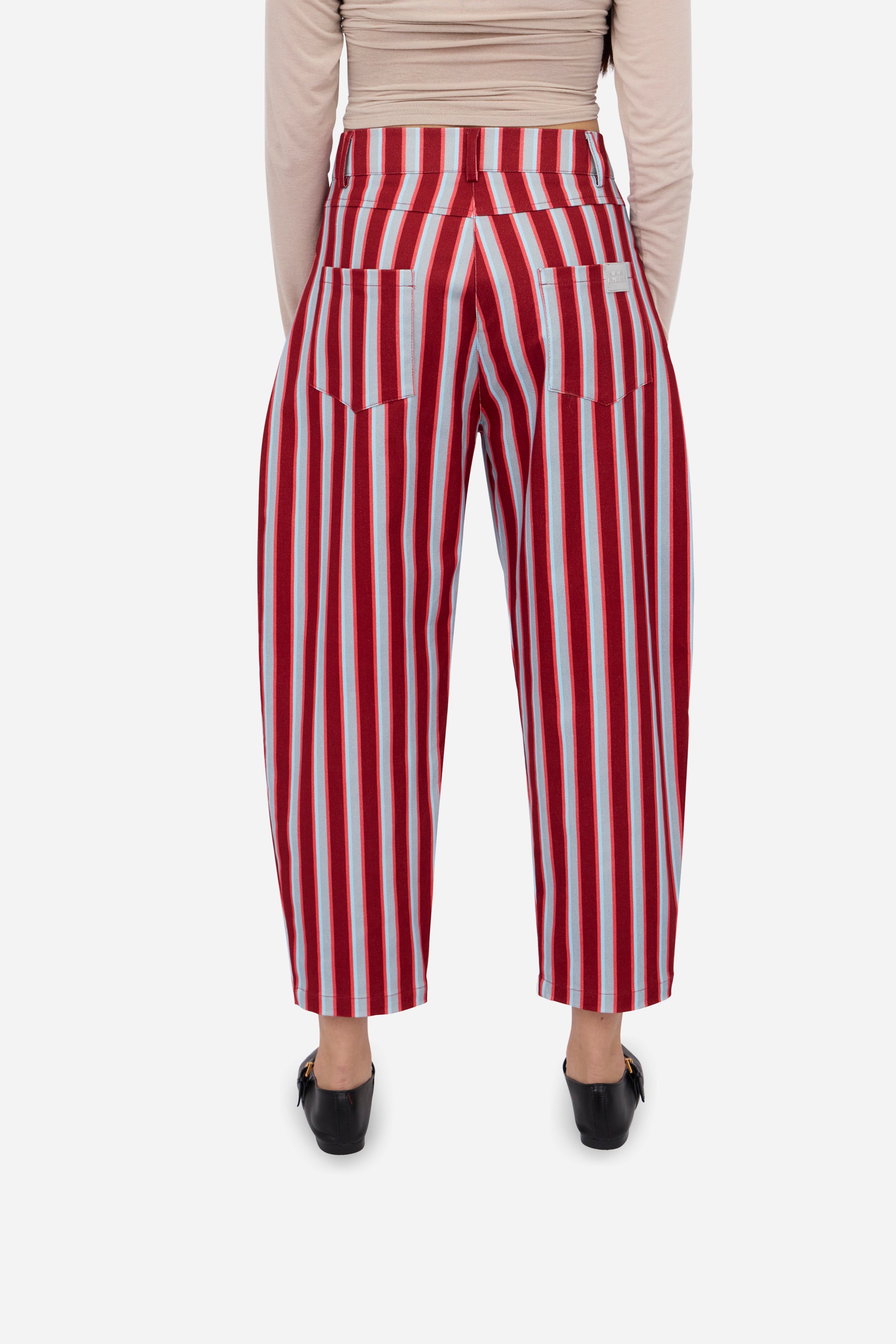 Burgundy Blue Balloon Trousers