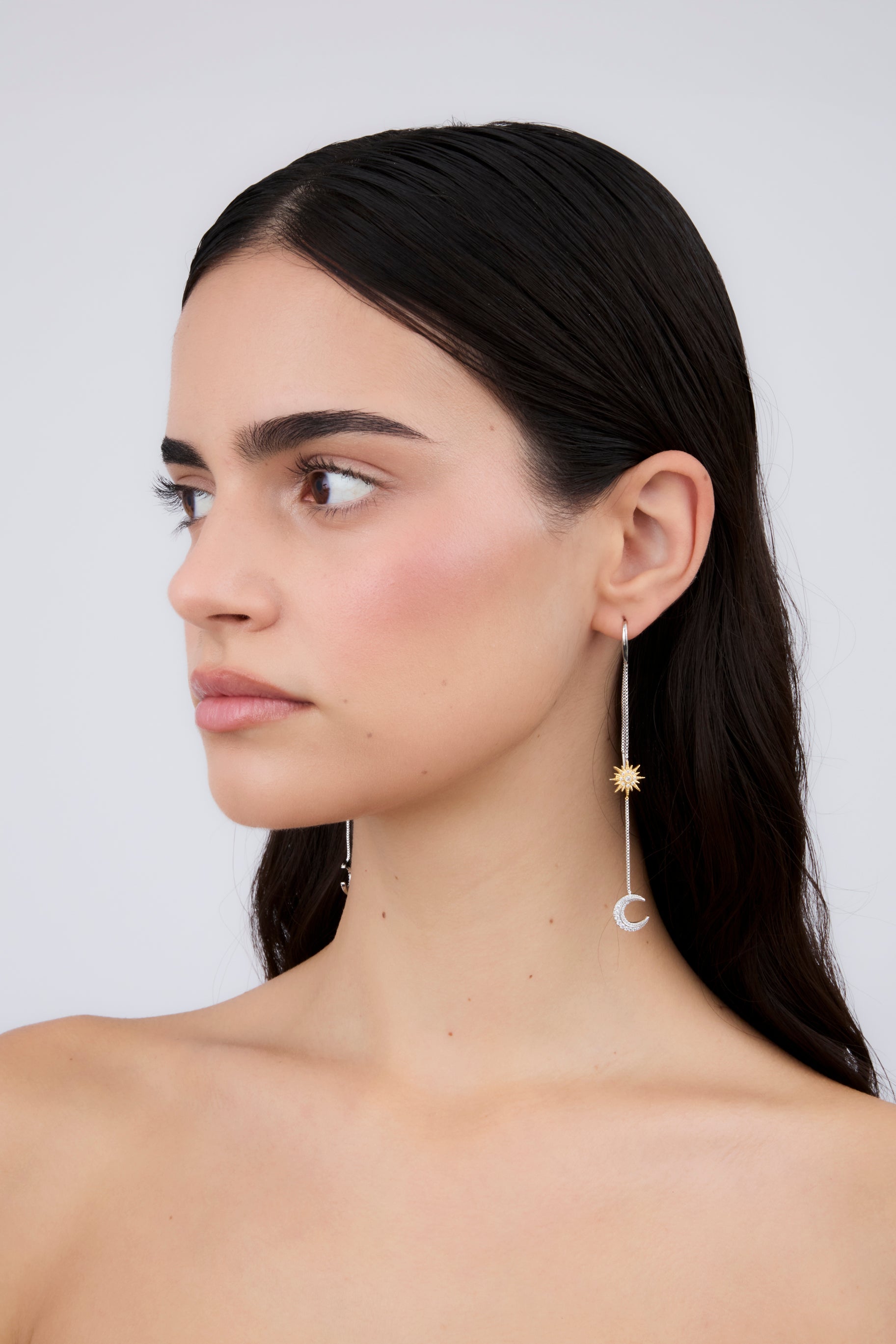 Pendiente Doble Cadena Día y Noche (Unidad)