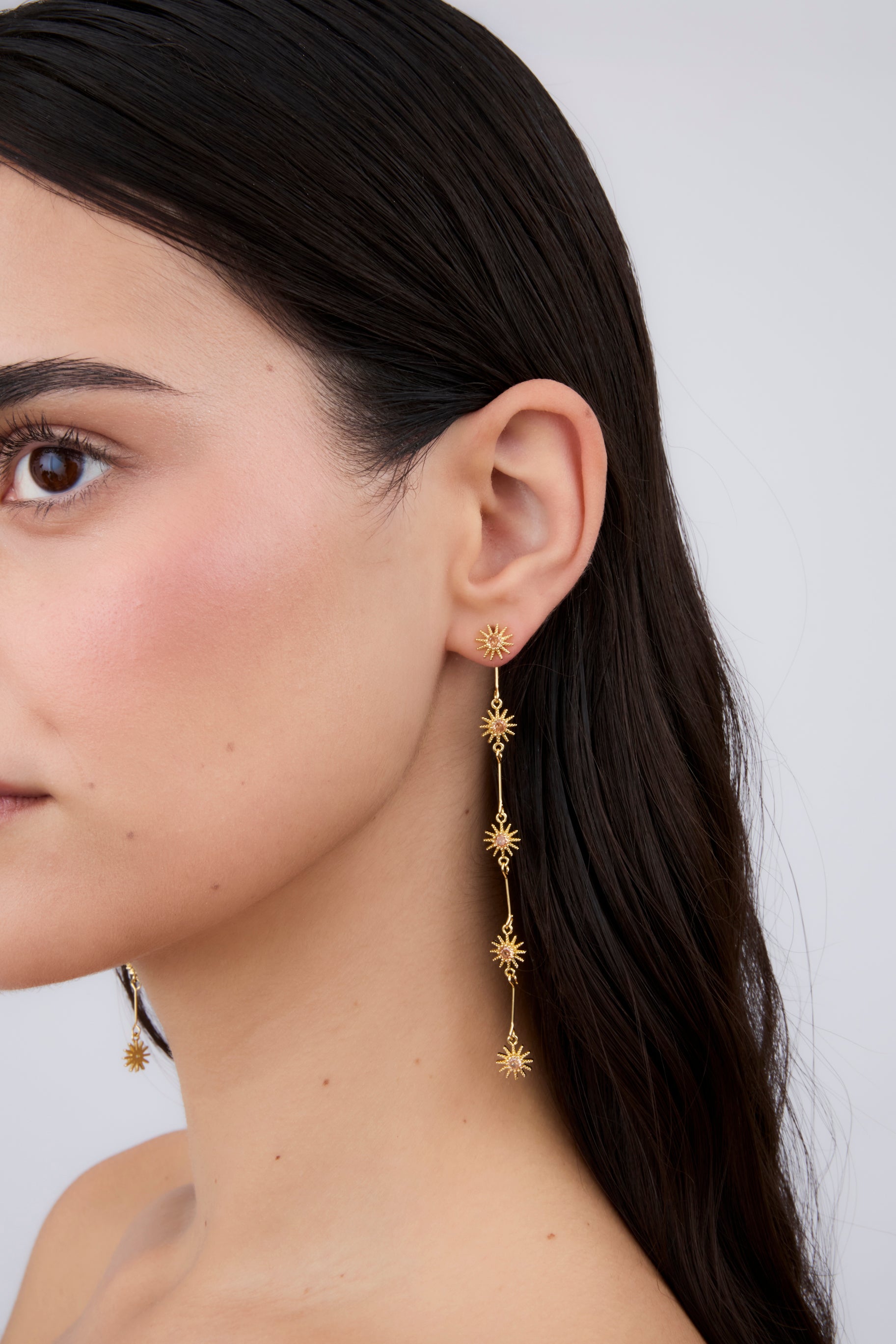 Brown Sun Detachable Earrings