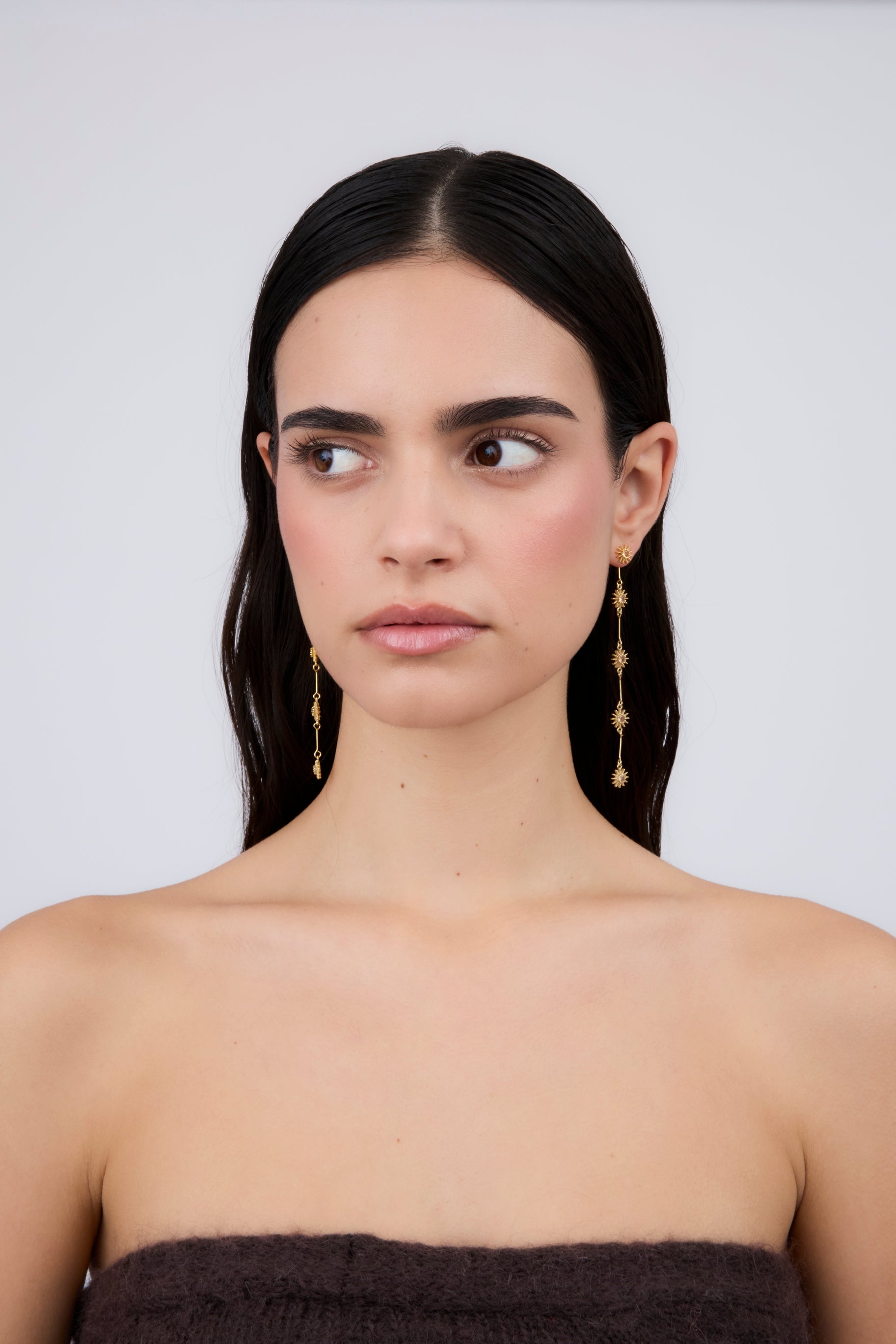 Brown Sun Detachable Earrings