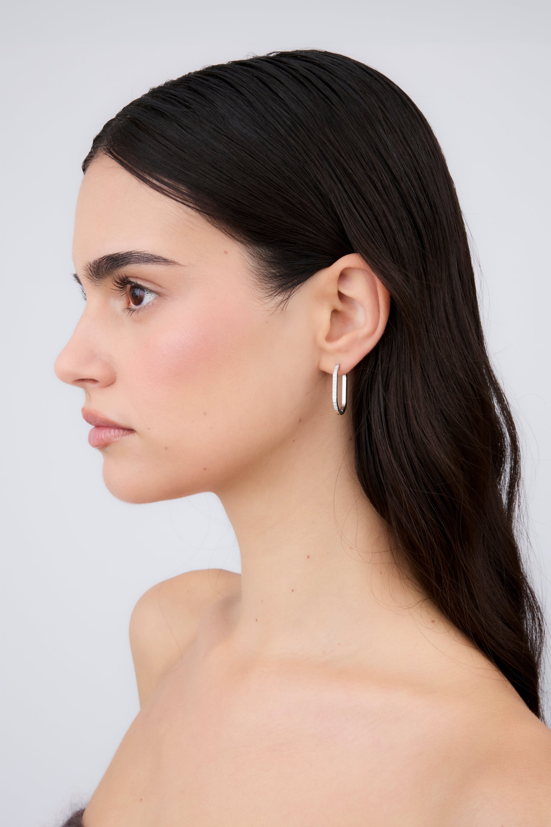 Oval Zircon Earring (Unit)