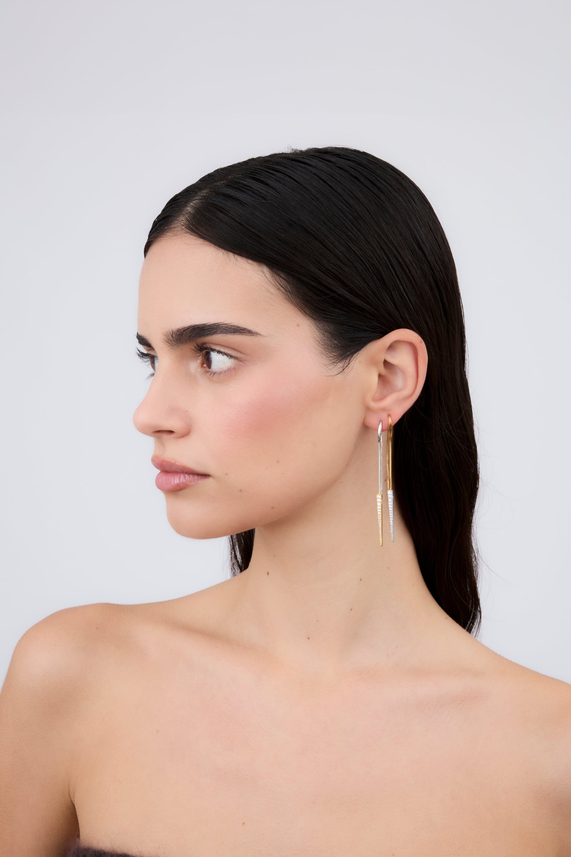 Rock MIX Double Chain Earring (Unit)