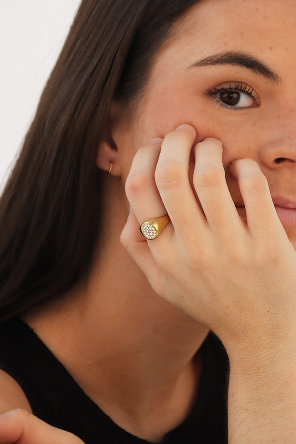 Anillo Sello Circon