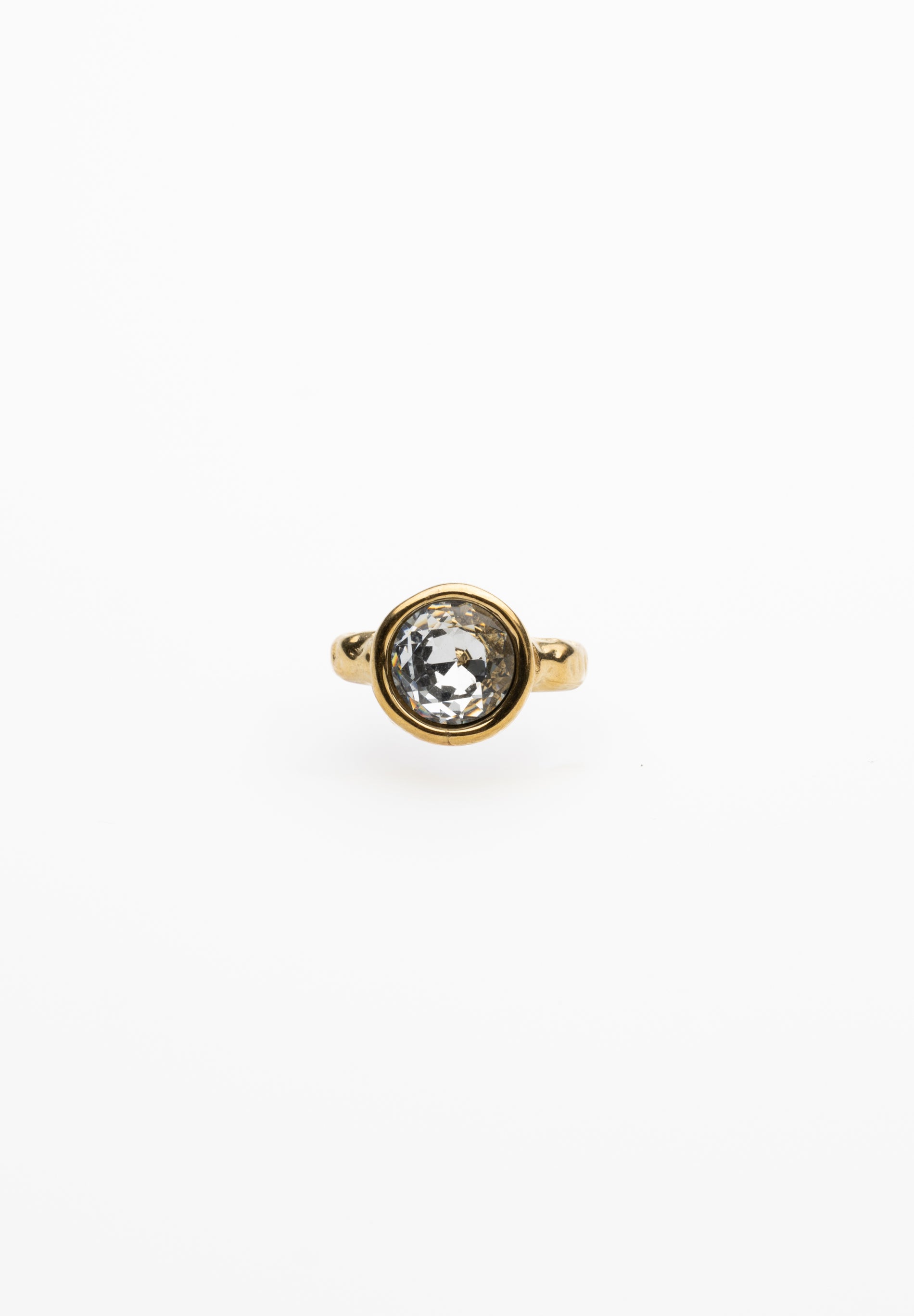 Anillo Cristal Redondo Blanco