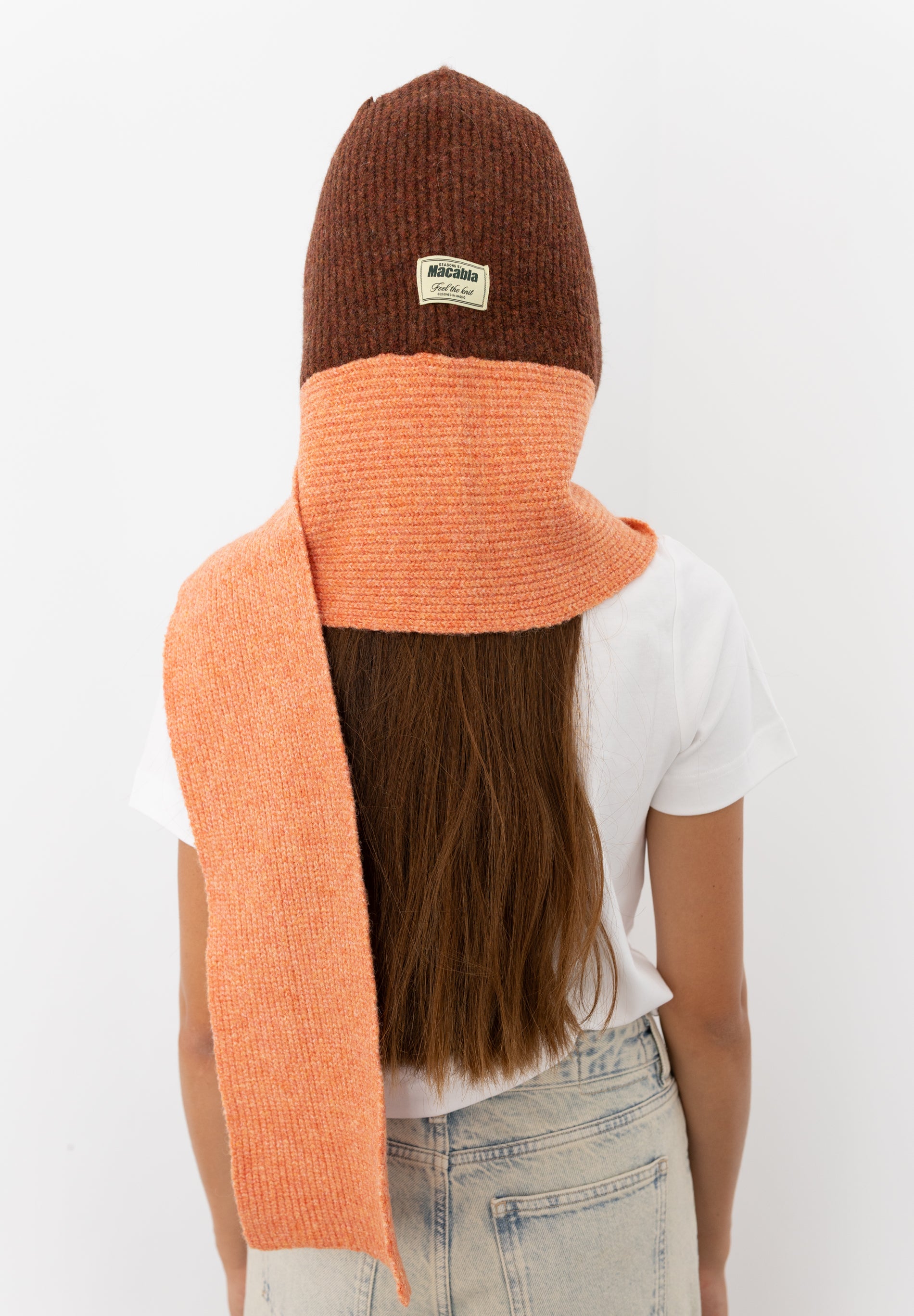 Brown and Orange Balaclava Scarf