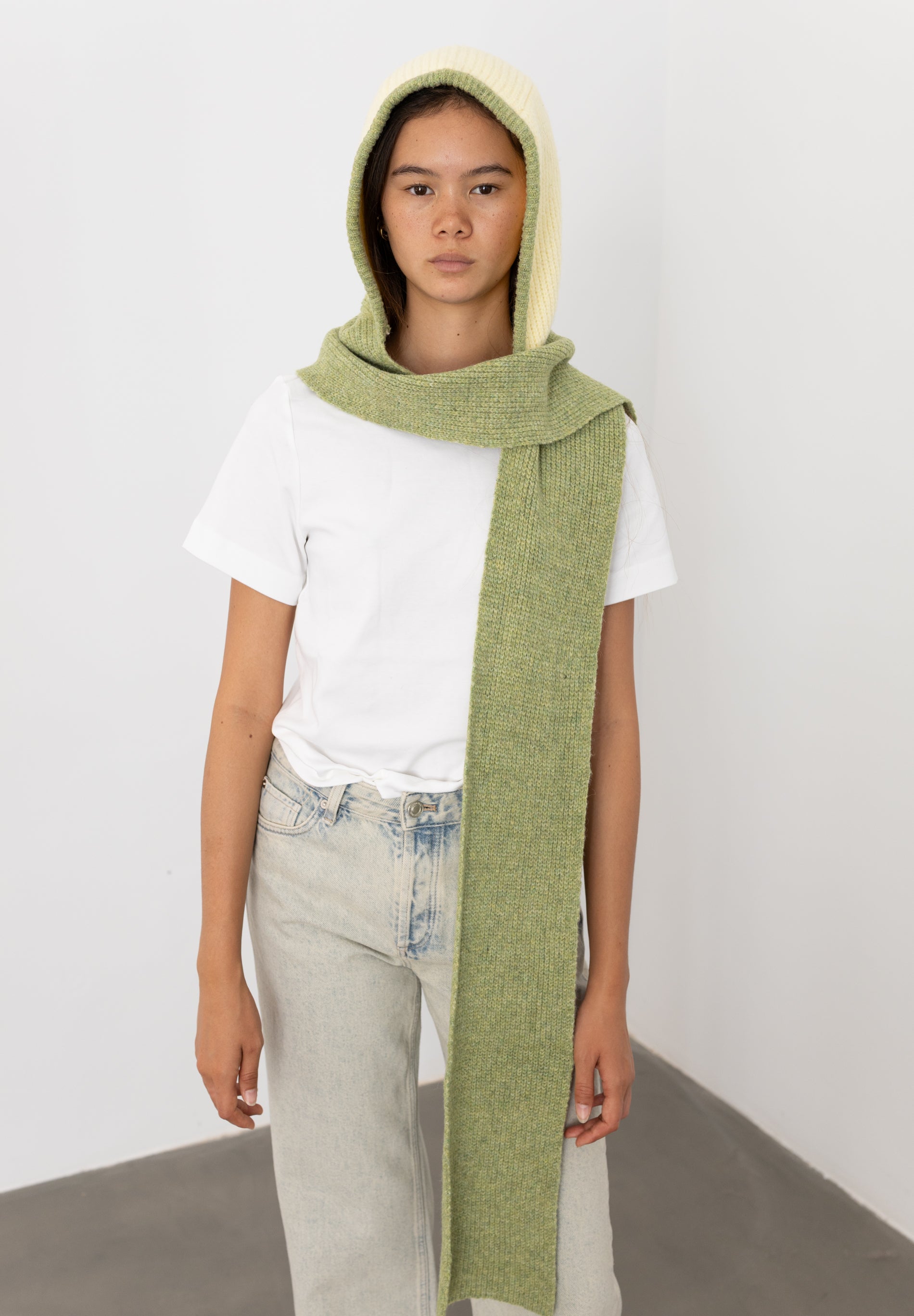 Green and Butter Balaclava Scarf