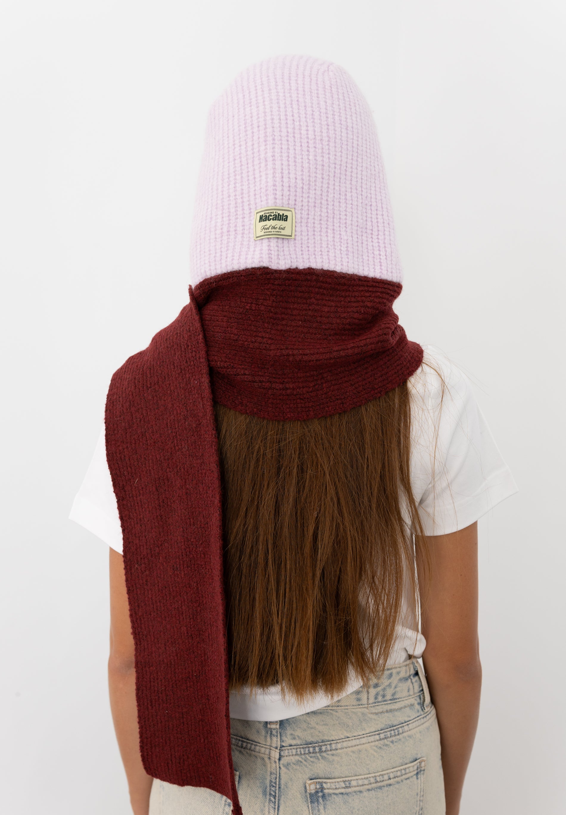 Garnet and Pink Balaclava Scarf