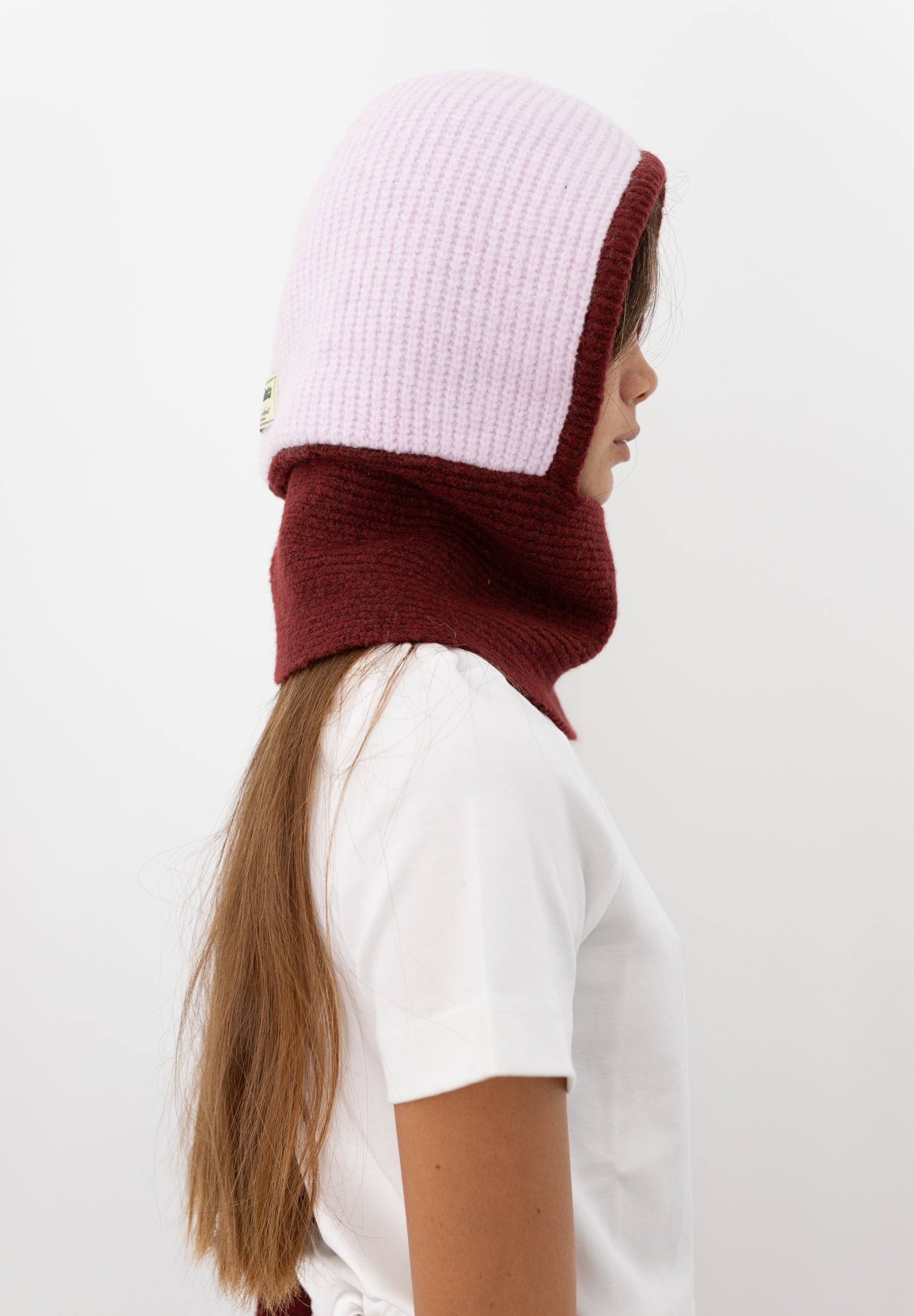 Garnet and Pink Balaclava Scarf