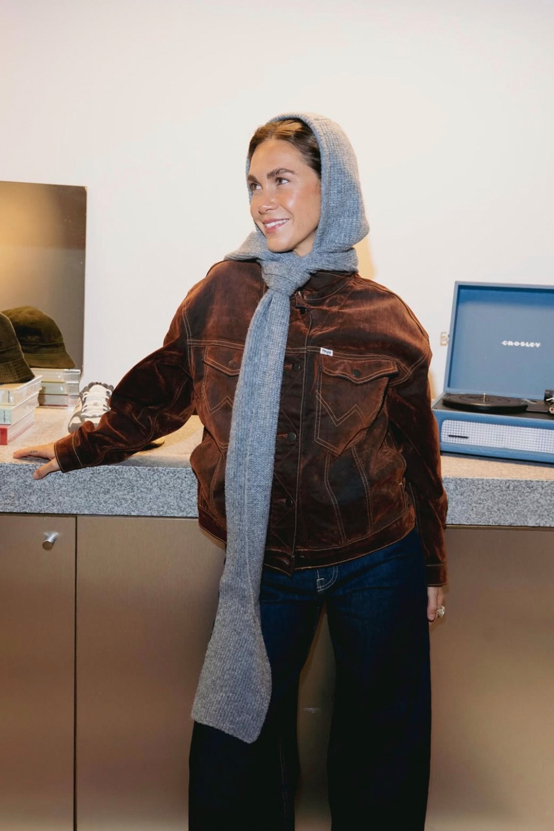 Balaclava Bufanda Gris Claro