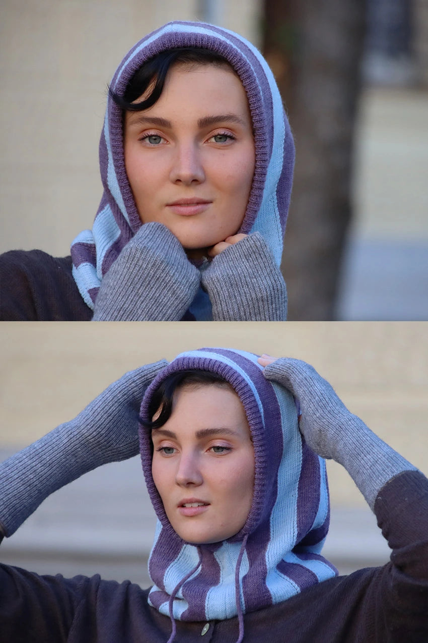 Balaclava Rayas Azul y Lila