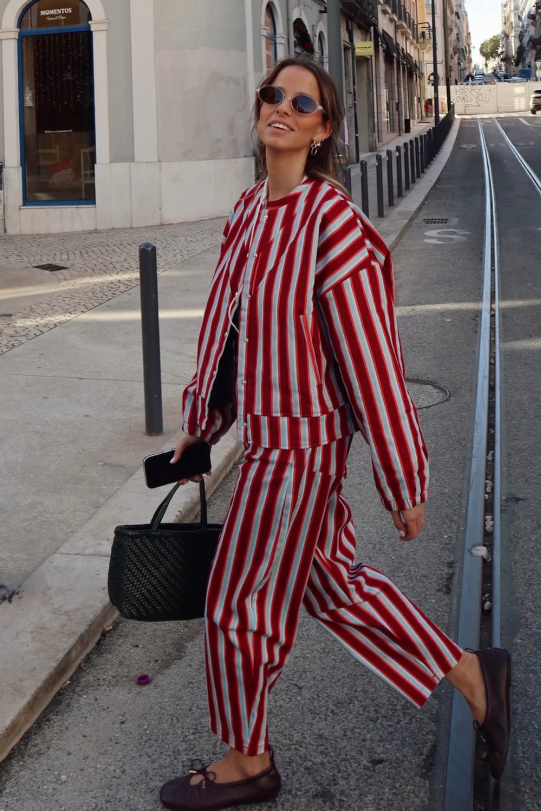 Burgundy Blue Balloon Trousers