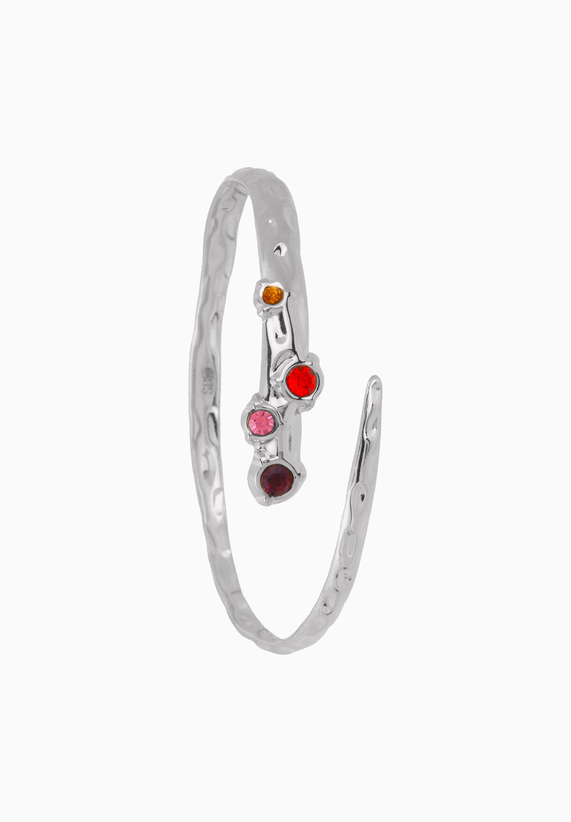 Brazalete Textura Circonitas Rosa y Naranja