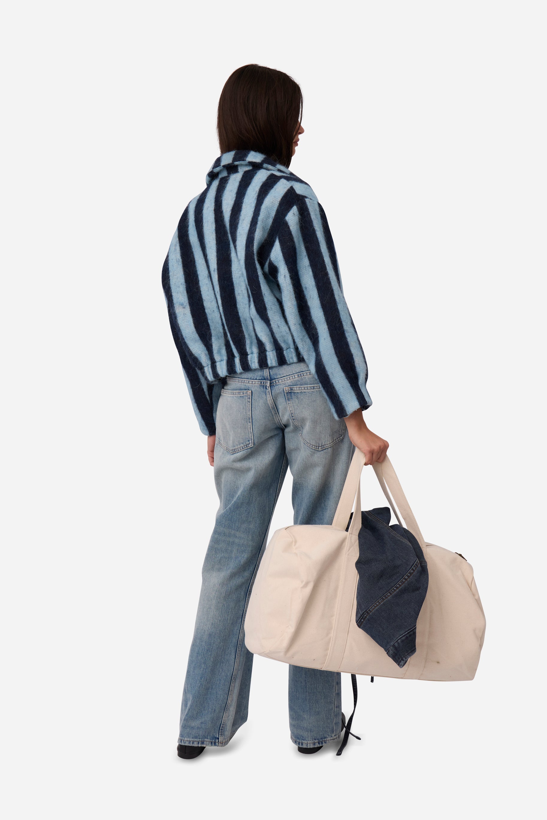 Chaqueta Alpaca Rayas Azul