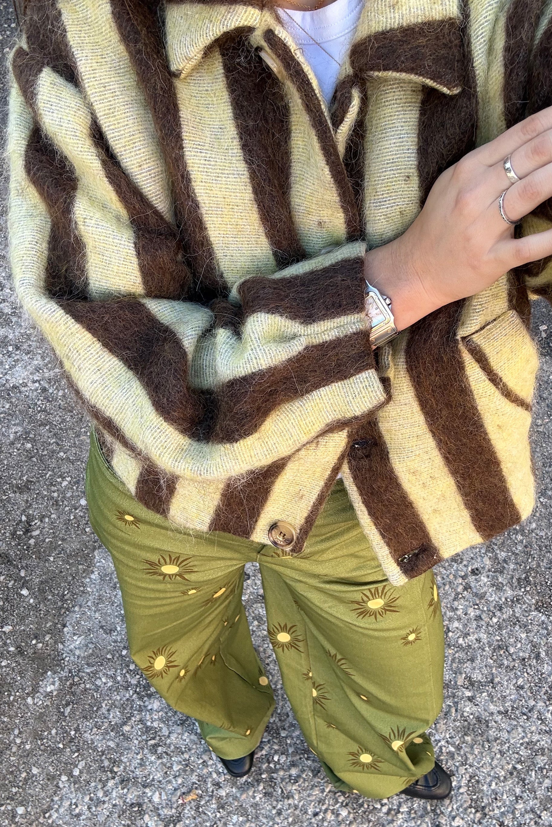 Chaqueta Alpaca Rayas Amarillo