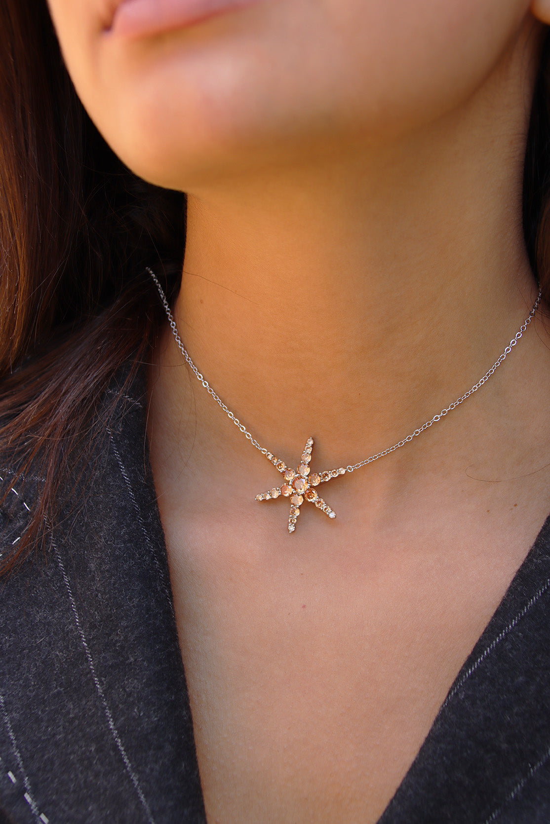 Collier étoile marron