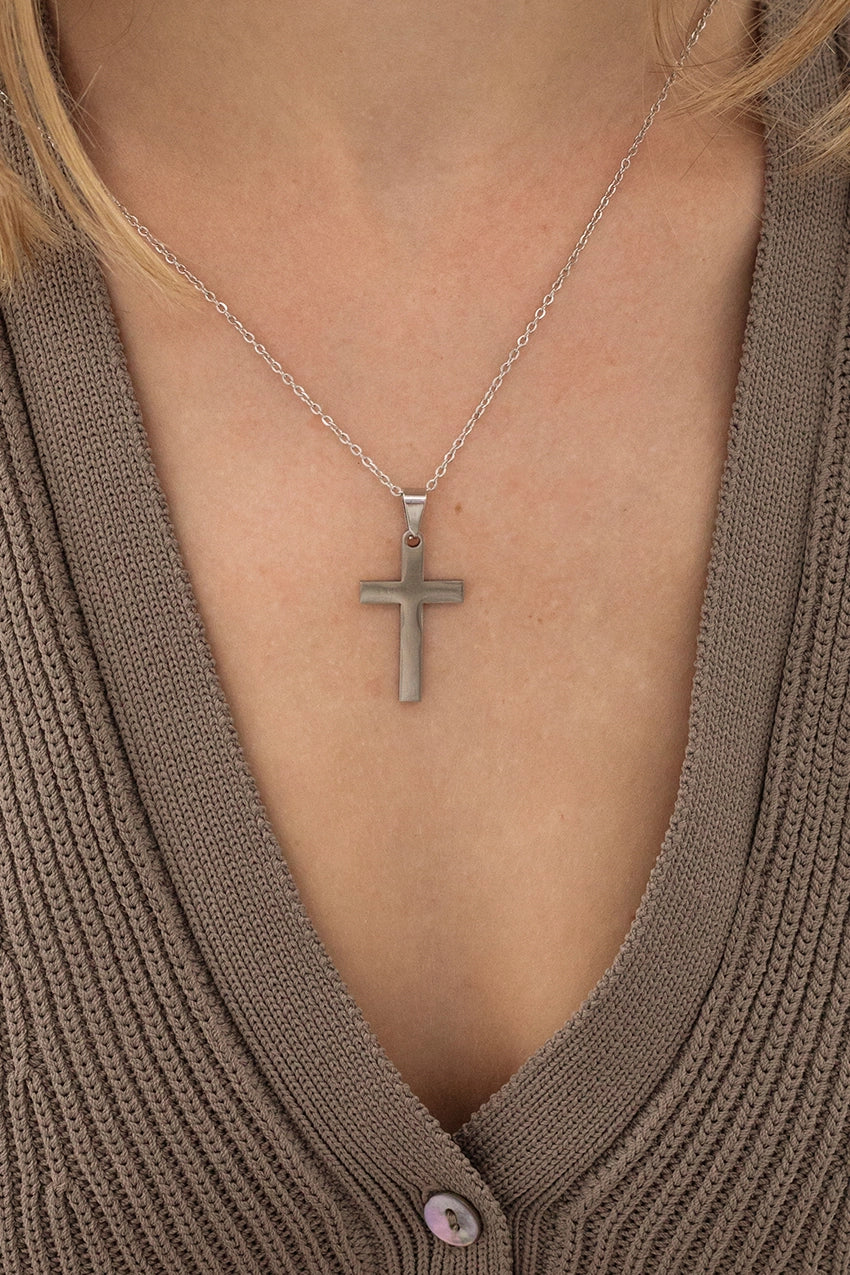 Collier Croix Plate Personnalisable