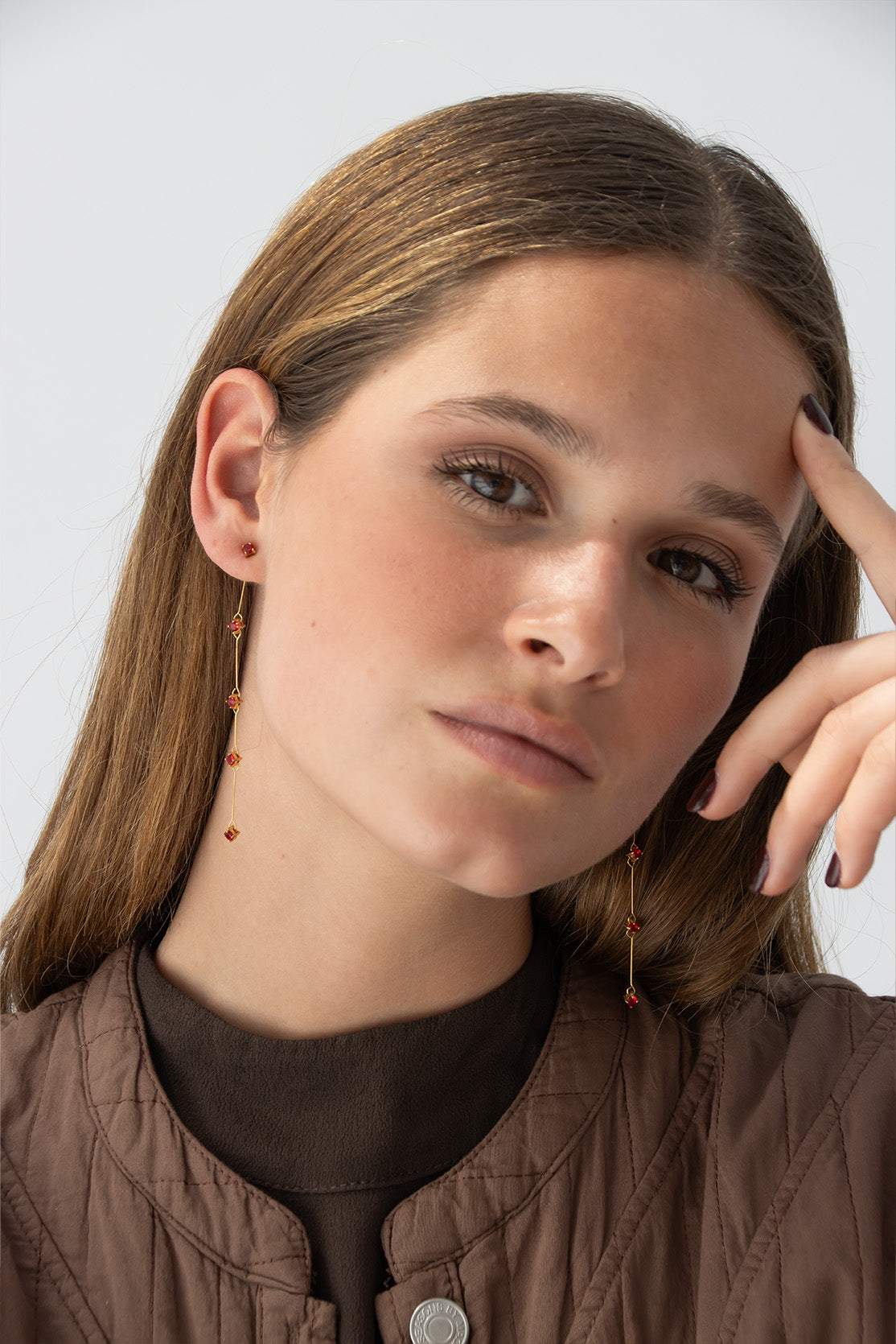 Boucles d'oreilles rouges détachables (paire)