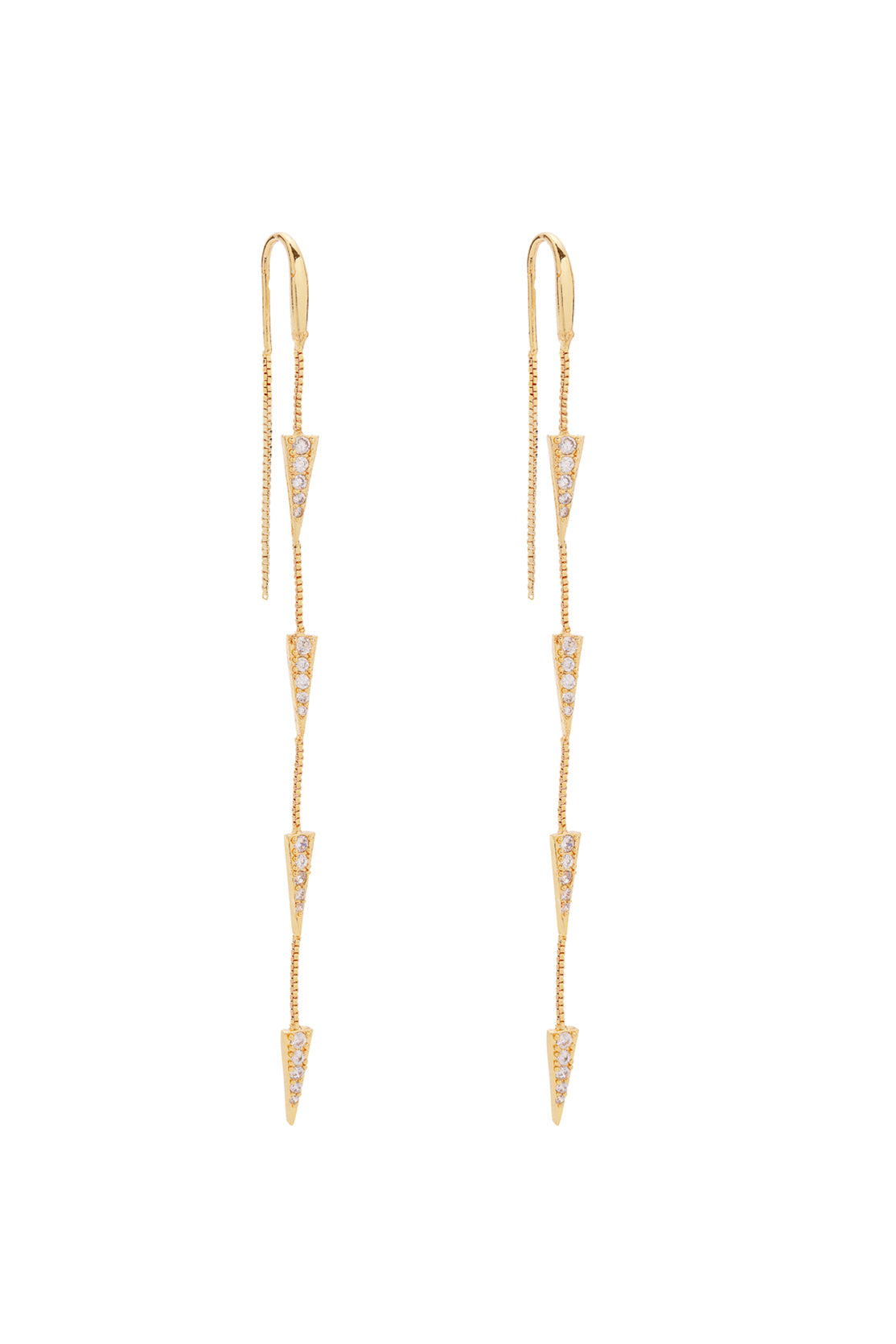 Double Chain 4 Spikes Earrings (Unit)