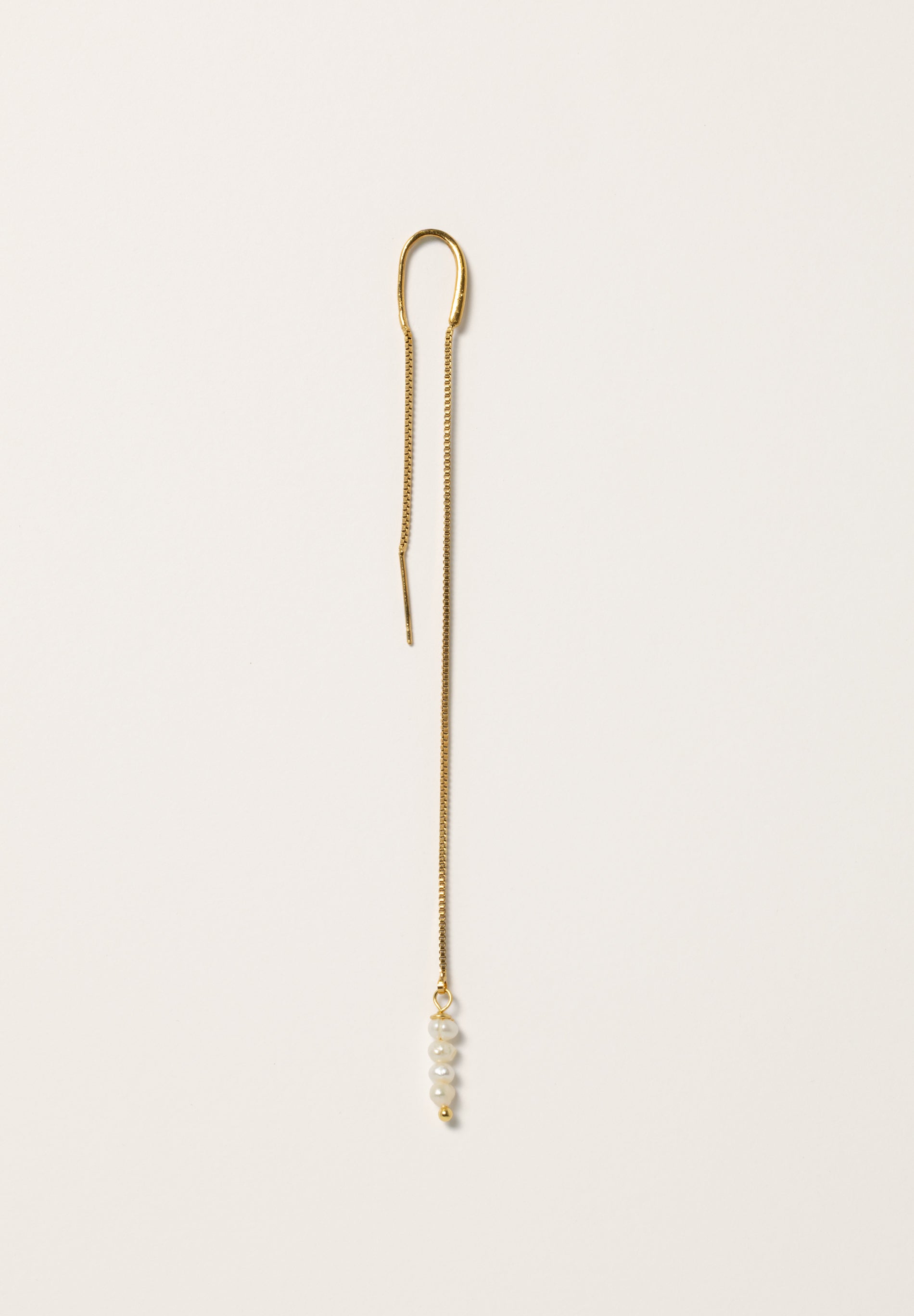 Boucle d'oreille chaîne à double perle (unité)