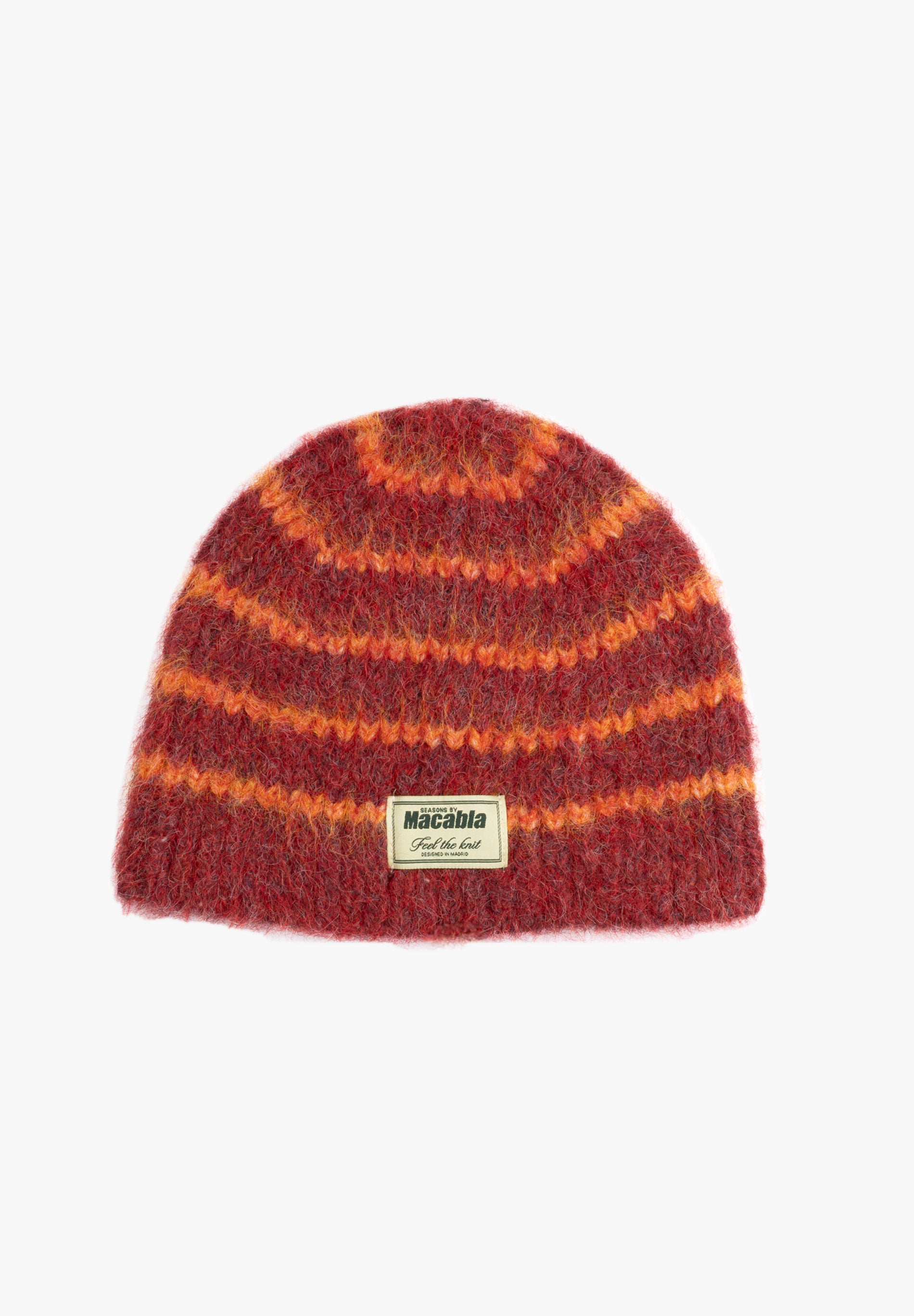 Garnet and Orange Fuzzy Hat