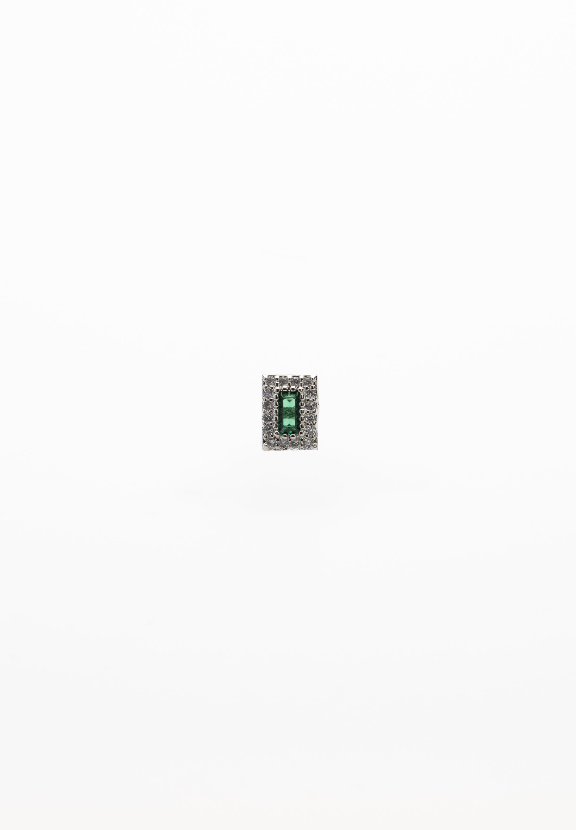 Mini Boucle d’Oreille Rectangle Verte