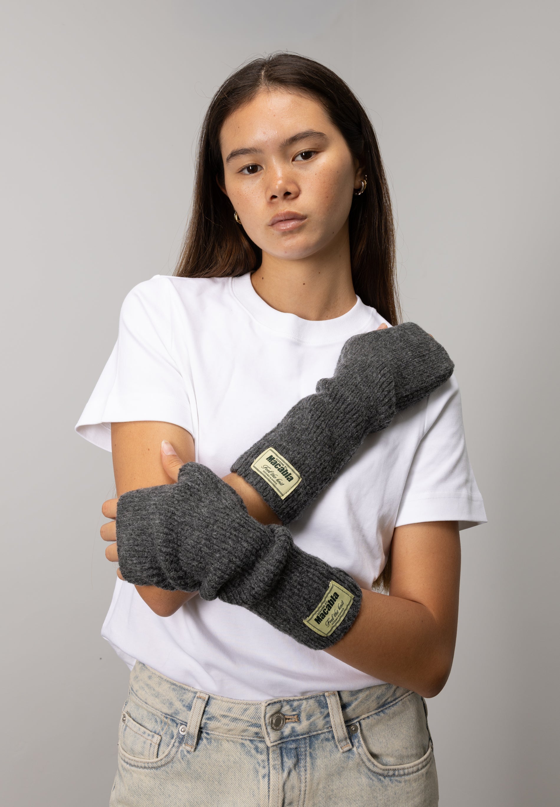 Dark Gray Mittens