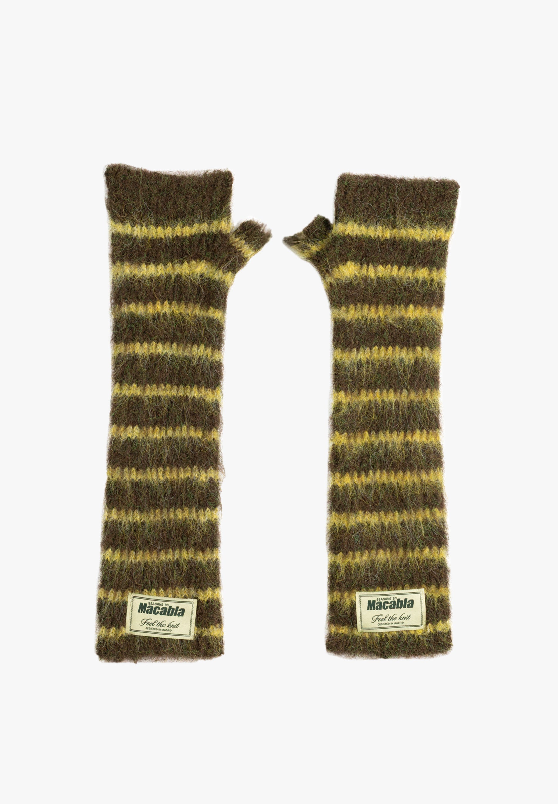 Green and Lime Fuzzy Mittens