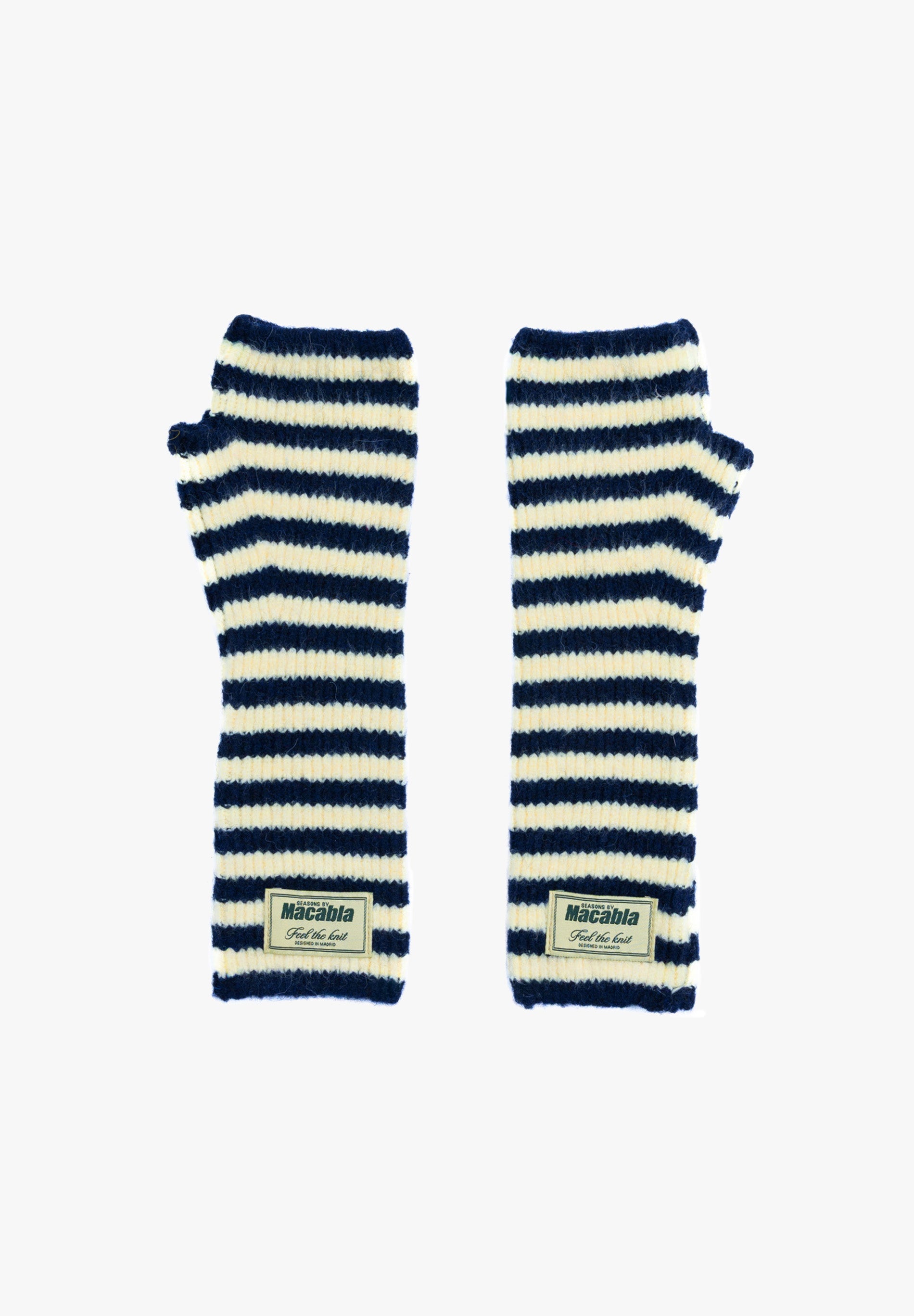 Navy and Butter Mittens