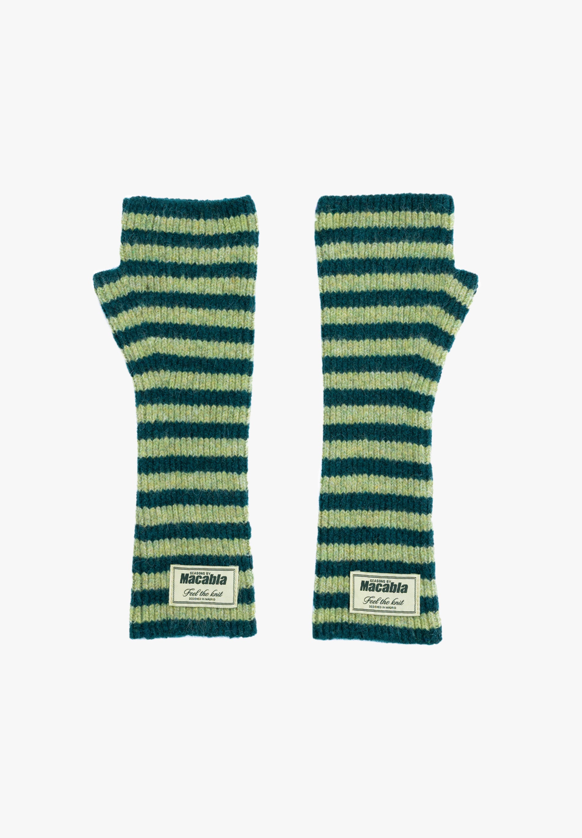 Dark Green and Green Mittens