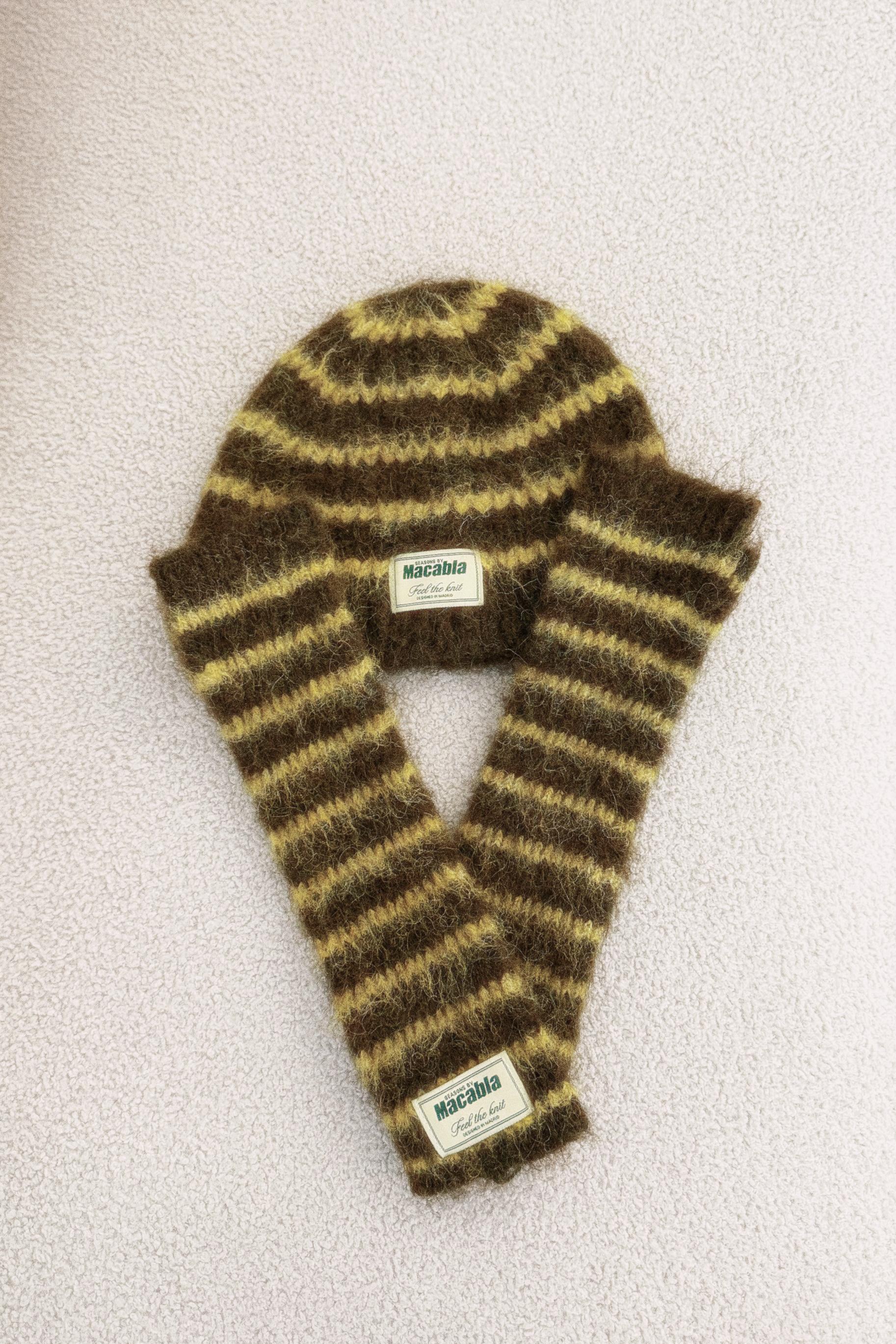 Ensemble bonnet et moufles en fourrure