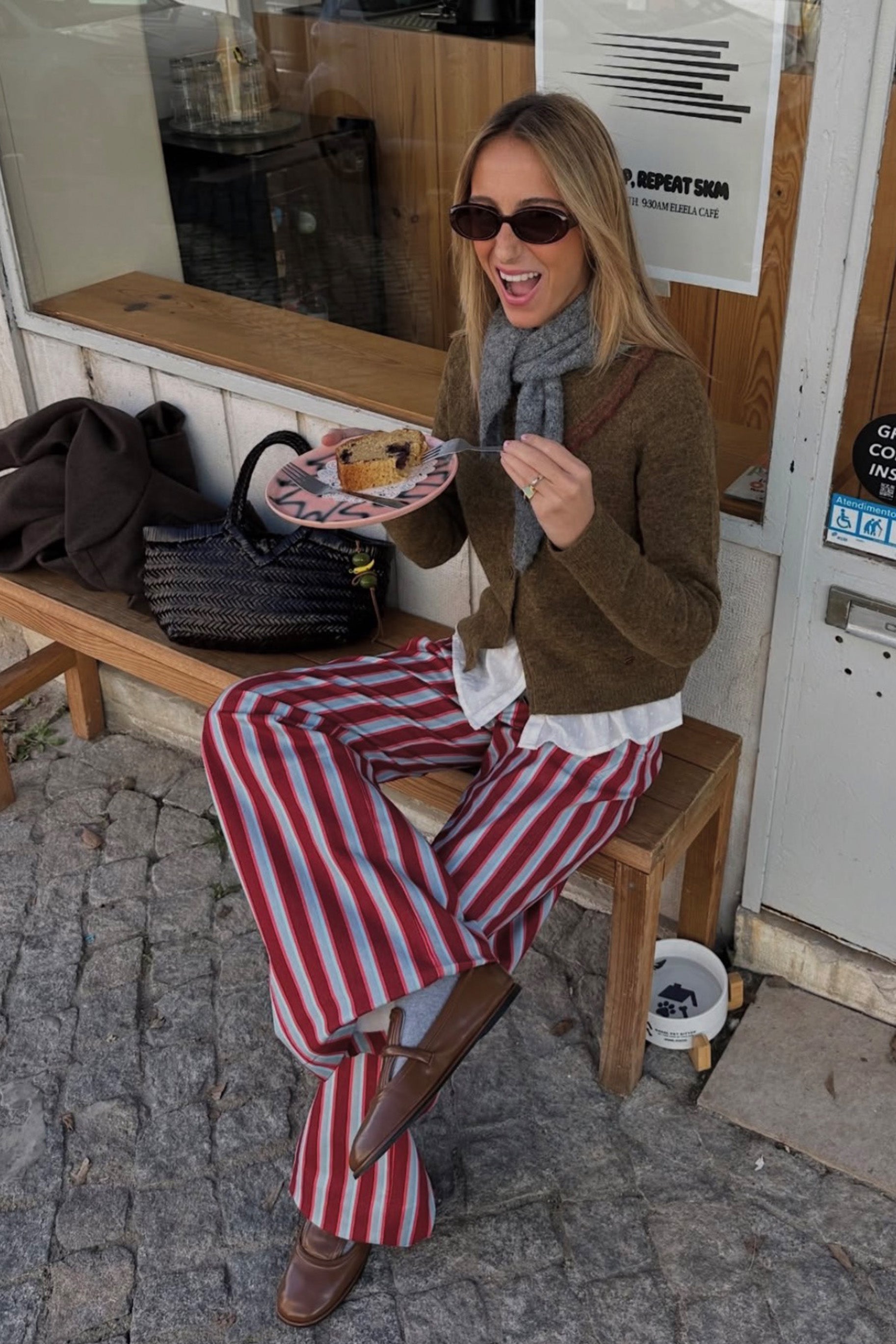 Pantalon Droit Burgundy Blue