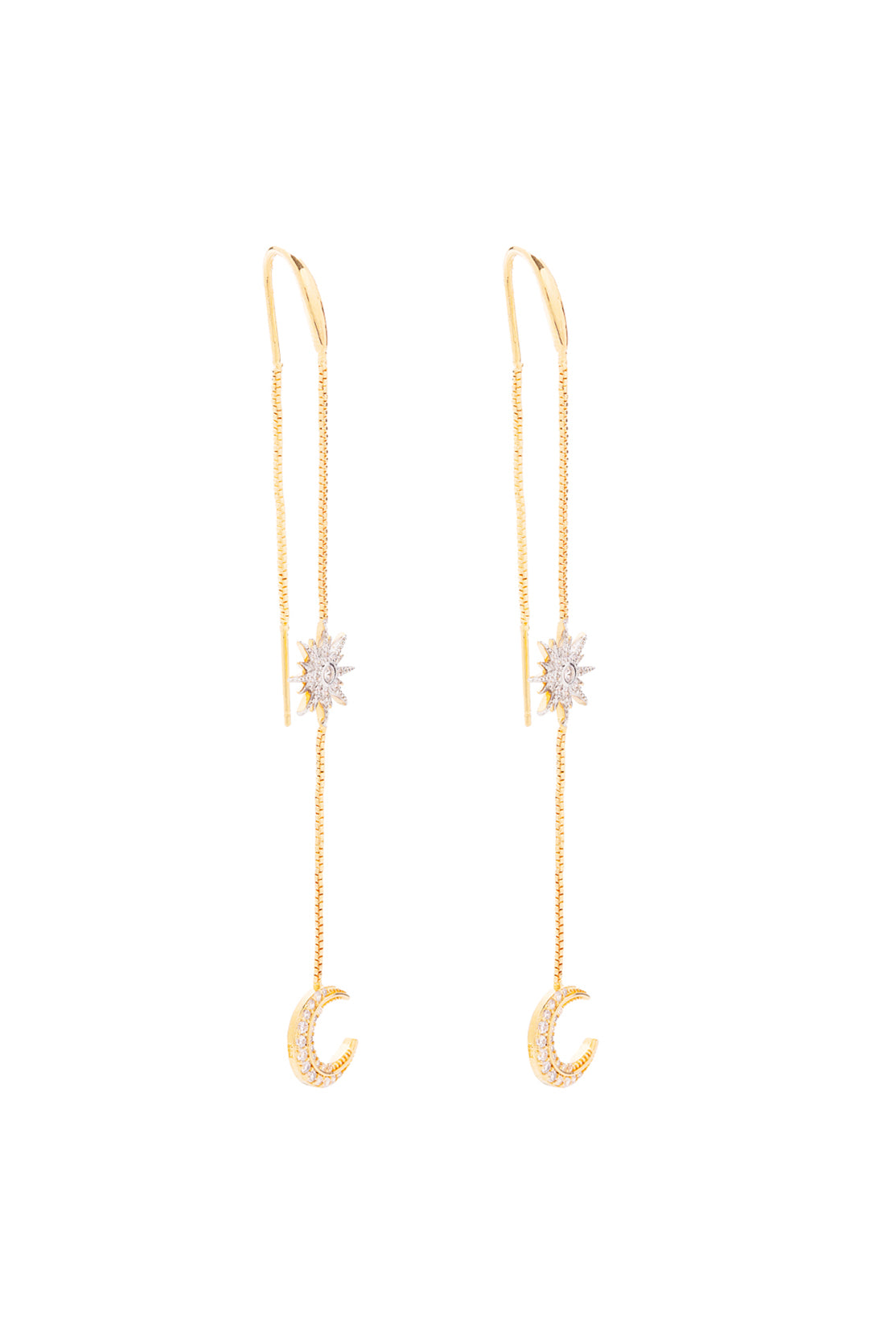 Boucles d'oreilles double chaîne jour et nuit (unité)
