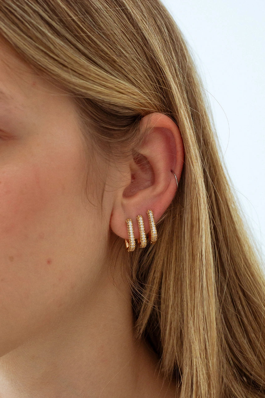 Boucles d'oreilles Micro Circons Rectangle (Unité)